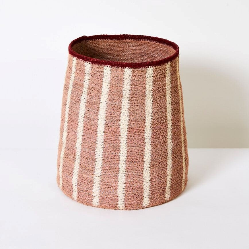 Cali Basket Blush with White Stripes